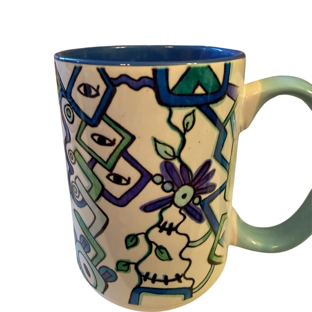 Cricut Blue and Green Geometric Mug